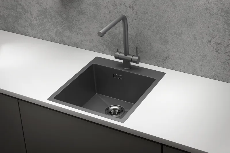 4600, ГРАФИТ МАТОВЫЙ, стальная кухонная мойка